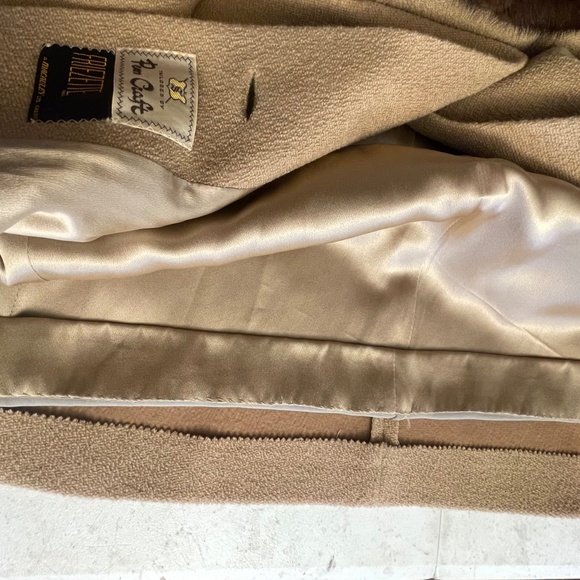 Vintage Swing 50s 60s Penn Craft Friezette Lovemans Wool Tweed Mink Coat USA M/L - Picture 15 of 16